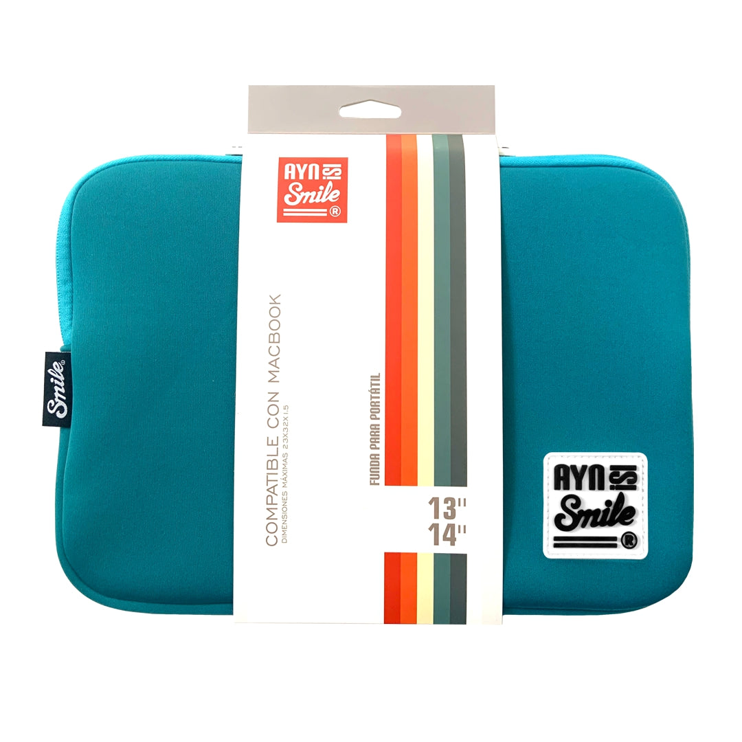 COLORS – Funda Sleeve para Tablet o Portátil de Neopreno hasta 13 y 14 pulgadas AZUL BISCAY BAY