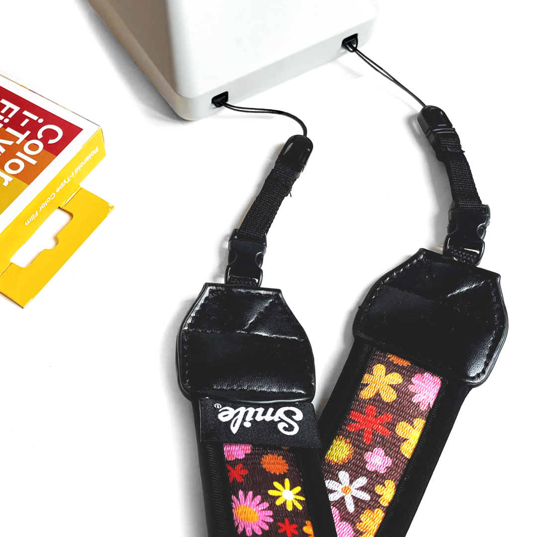 HANG UP! Correa para todo tipo de Cámara Fotográfica, Réflex, DSLR, Mirrorless MARRÓN Flores RETRO