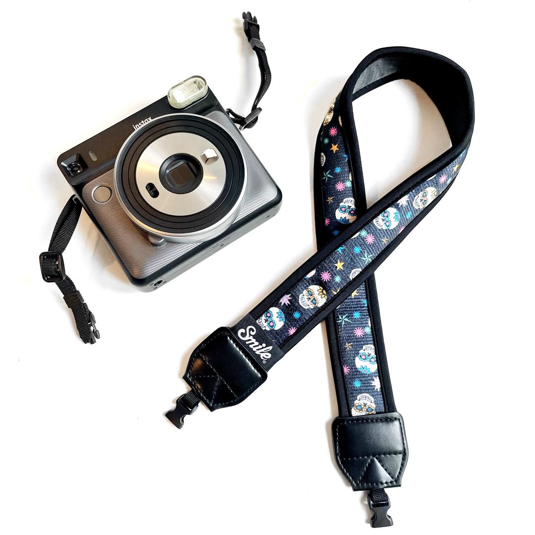 HANG UP! - Correa para todo tipo de Cámara Fotográfica, Réflex, DSLR, Mirrorless NEGRO Calaveras TEQUILA