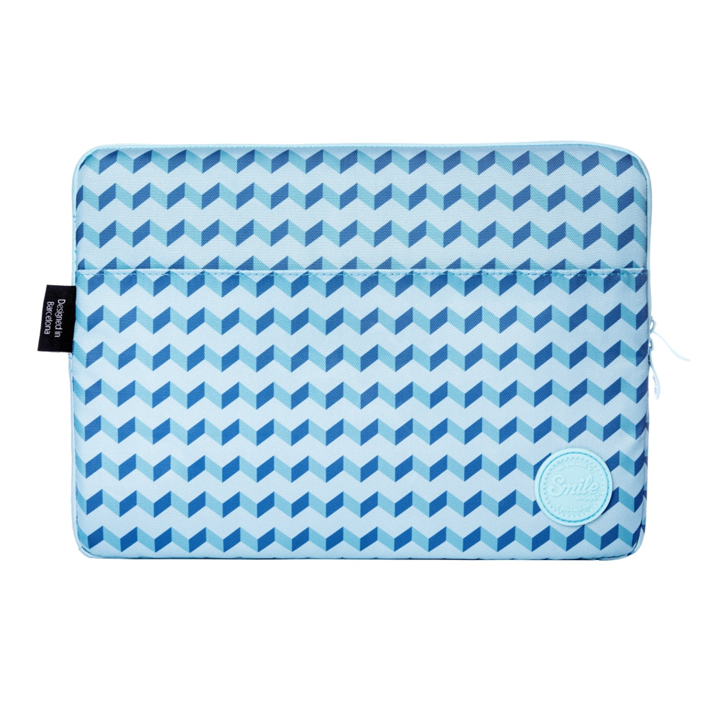 BLUE GEOMETRIC – Funda Sleeve para Portátil y Tablet hasta 13 y 14 pulgadas AZUL