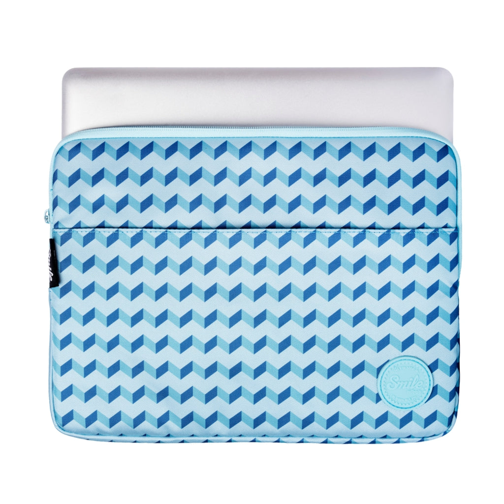BLUE GEOMETRIC – Funda Sleeve para Portátil y Tablet hasta 13 y 14 pulgadas AZUL