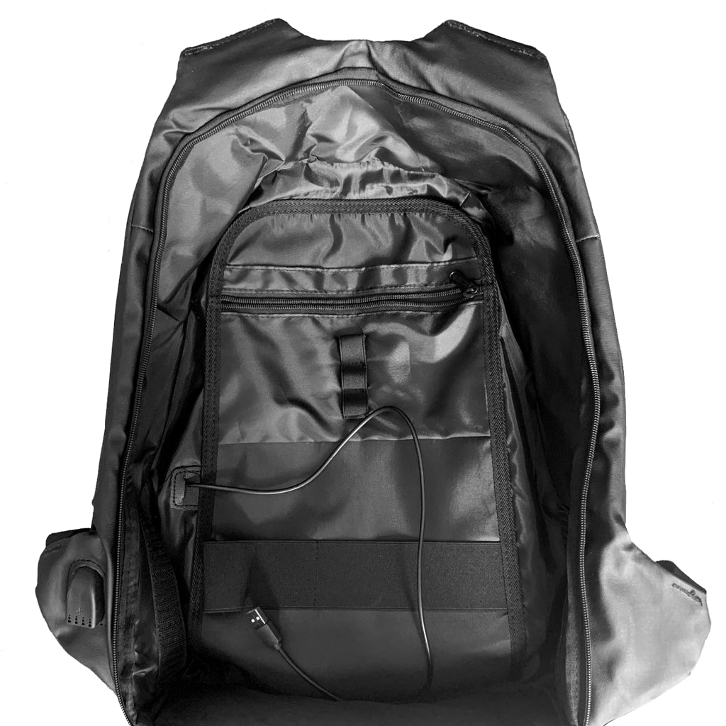 THE ROCK–Mochila Antirrobo para Portátil hasta 15.6 pulgadas con Puerto USB incorporado NEGRO