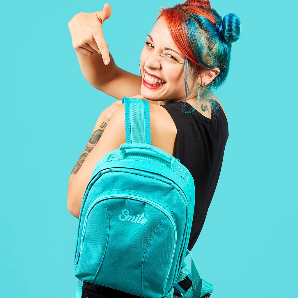 SMART - Mochila Bolsa de fotografía para cámara DSLR, Mirrorless y accesorios - AZUL TURQUESA