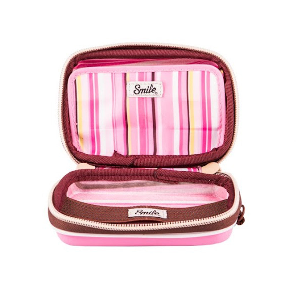 COMPACT CASE - Kit de Funda para Cámara Compacta o Disco Duro y correa de muñeca ROSA SWEET KAWAII